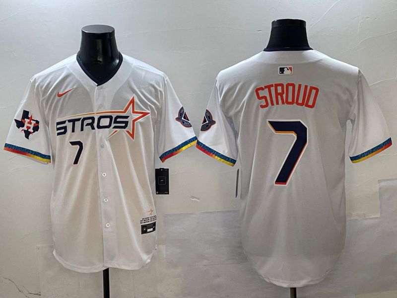 Men Houston Astros #7 Stroud White Fourth generation Joint Name Nike 2025 MLB Jersey style 2->houston astros->MLB Jersey